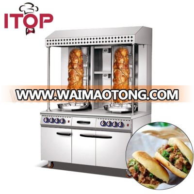 stainless steel GAS shawarma with cabinet kitchen restaurant used equipment